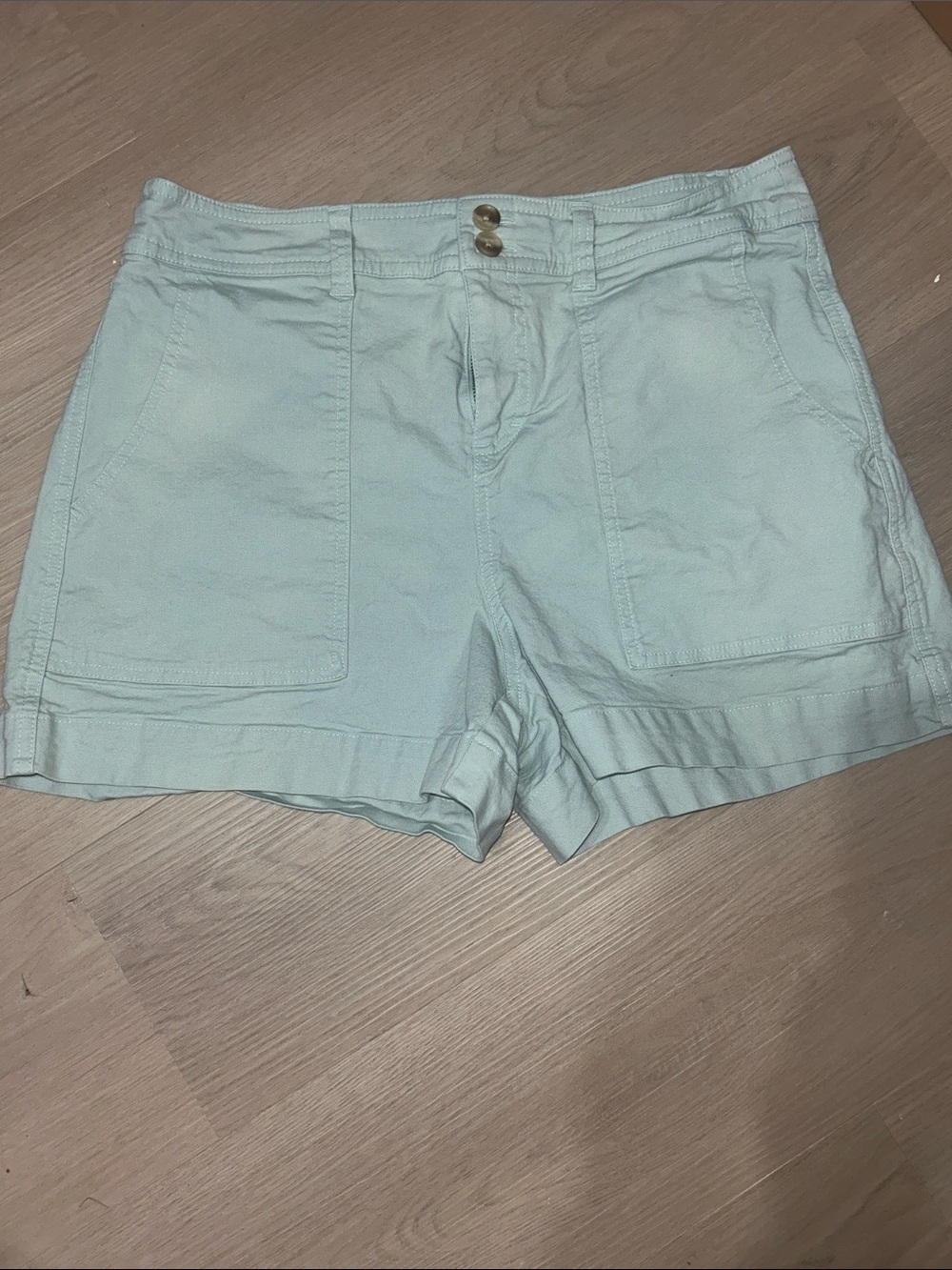 a new day Mint Green High-Waist Cotton Shorts